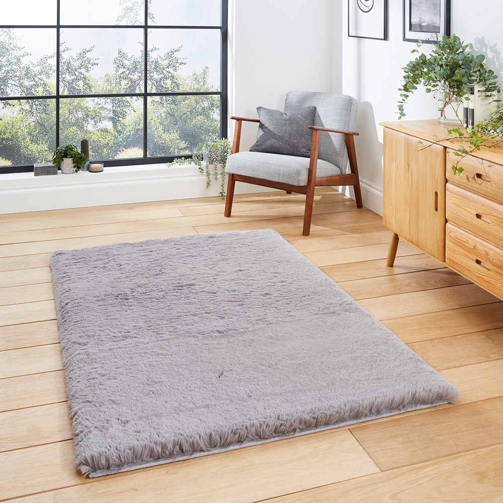 Super Teddy Modern Shaggy Grey Rug